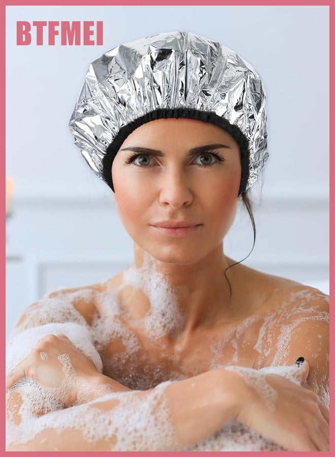 BTFMEI Thermal Hair Heat Cap for Deep Conditioning with Aluminum Foil Inner Layer Reusable Steaming Hair Treatment Cap for Oil Treatment Hair Mask Home and Salon Use - Image 5