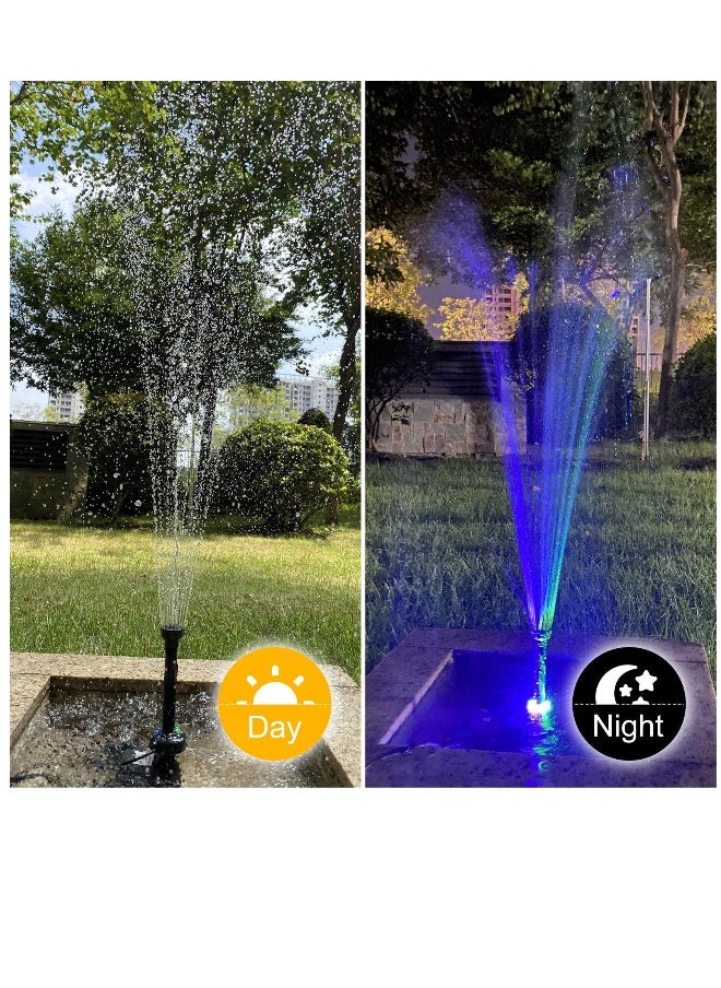 ماركة غير محددة مضخة fountain تحت الماء مع ضوء LED ملون، مضخة ماء بطول 7.2 قدم، مضخة حوض سمك مع 3 فوهات، مضخة نافورات للبرك الصغيرة، الحدائق، الأحواض، خزانات السمك، نافورة داخلية وخارجية  - Image 2