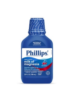 Phillips' Milk of Magnesia Liquid Laxative, Wild Cherry Flavor, Stimulant & Cramp Free Relief of Occasional Constipation, #1 Milk of Magnesia Brand 26 oz.  - Image 1