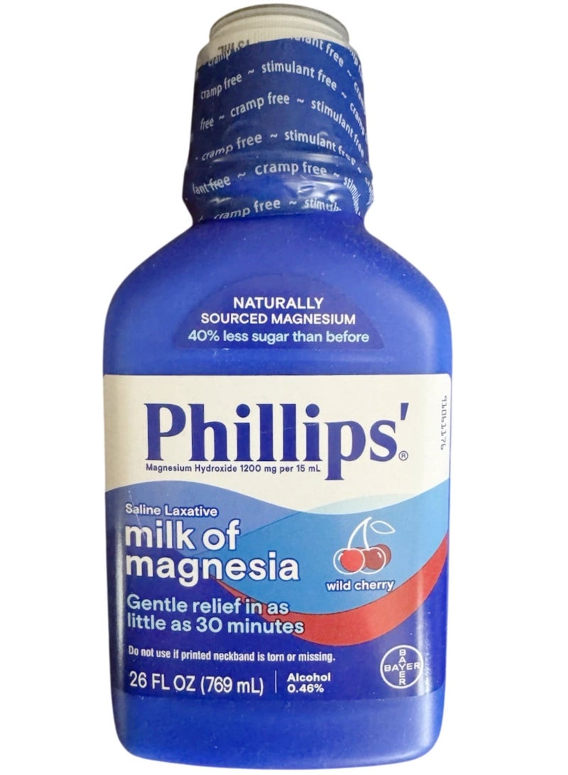 Phillips' Saline Laxative Milk of Magnesia, Wild Cherry, 26 fl oz - Image 2