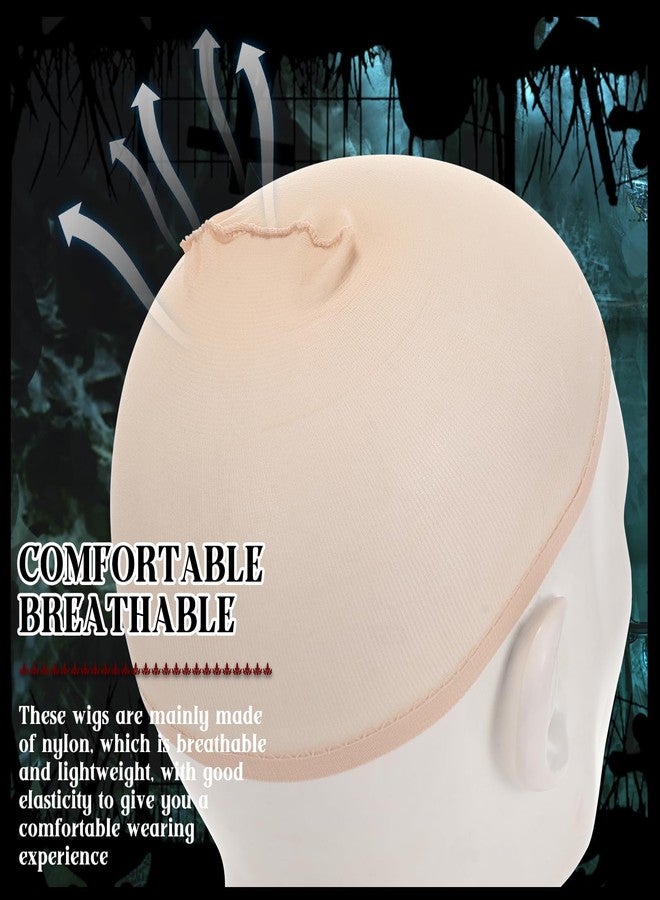 Syhood 4 Packs Halloween Bald Caps Makeup Latex Bald Head Wig Cap Hat Costume Accessories for Women Men Adults(Nude,Medium) - Image 4
