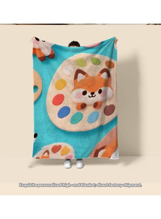 general Baby and children's cartoon flannel thin blanket (warm and comfortable, suitable for sleep, game use) 70cm*100cm - Image 2