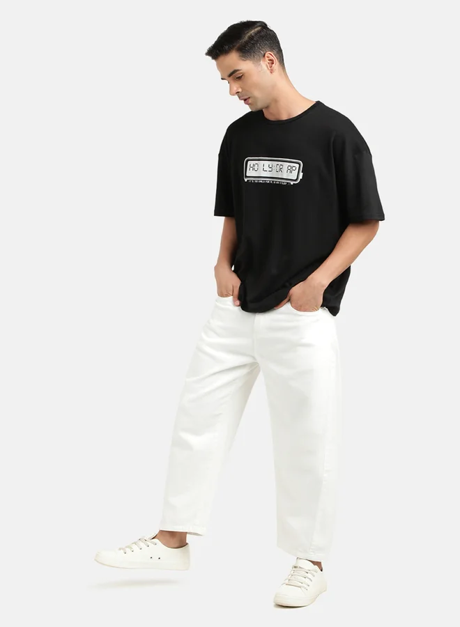 Take Two White Men Pure Cotton Loose Fit Crop Jeans By Bene Kleed for Men | Best Price UAE