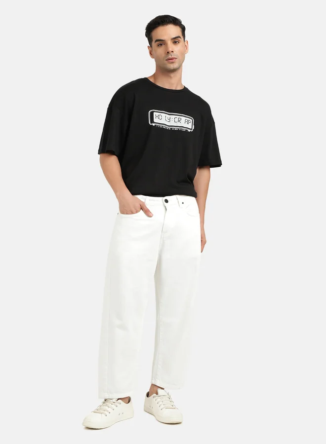 Take Two White Men Pure Cotton Loose Fit Crop Jeans By Bene Kleed for Men | Best Price UAE