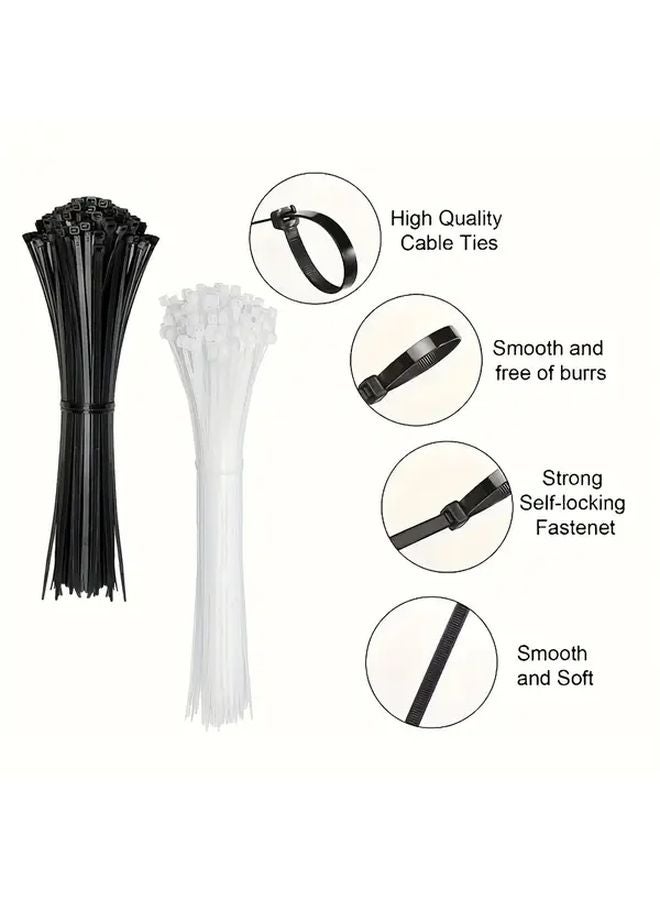 1000pcs White Heavy Duty Nylon Plastic Cable Ties 8 Inch Self Locking Zip Ties - Image 5