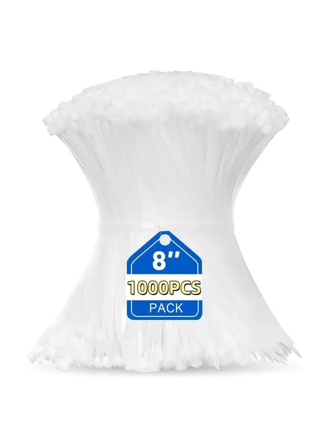 1000pcs White Heavy Duty Nylon Plastic Cable Ties 8 Inch Self Locking Zip Ties - Image 3