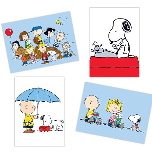 Graphique The Peanuts™ Gang Greeting Cards | 20 Pack | All Occasion Blank Note Cards with Envelopes | 4 Assorted Designs with Glitter Accents | Boxed Set for Personalized Notes | 4.25" x 6" - Image 3