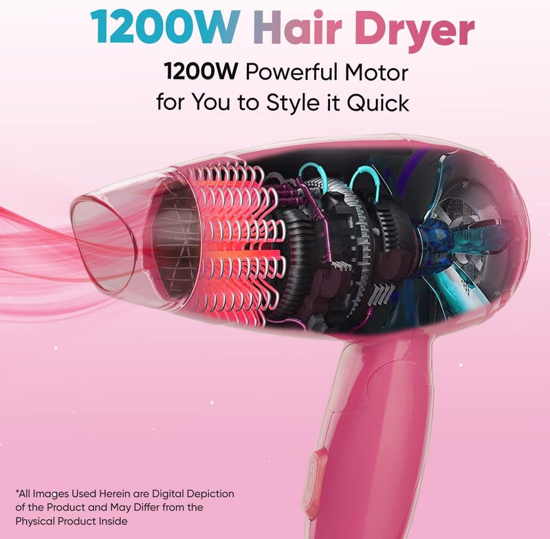 Vega Hair Dryer for Women, 1200W, Travel Friendly Compact Blow Dryer with Foldable Handle, (VHDH-33) - Image 2