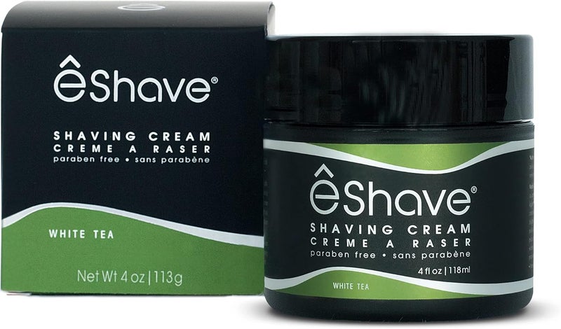 eShave Shaving Cream for Men - White Tea, 4 oz - Paraben Free for Smooth Shave - Image 1
