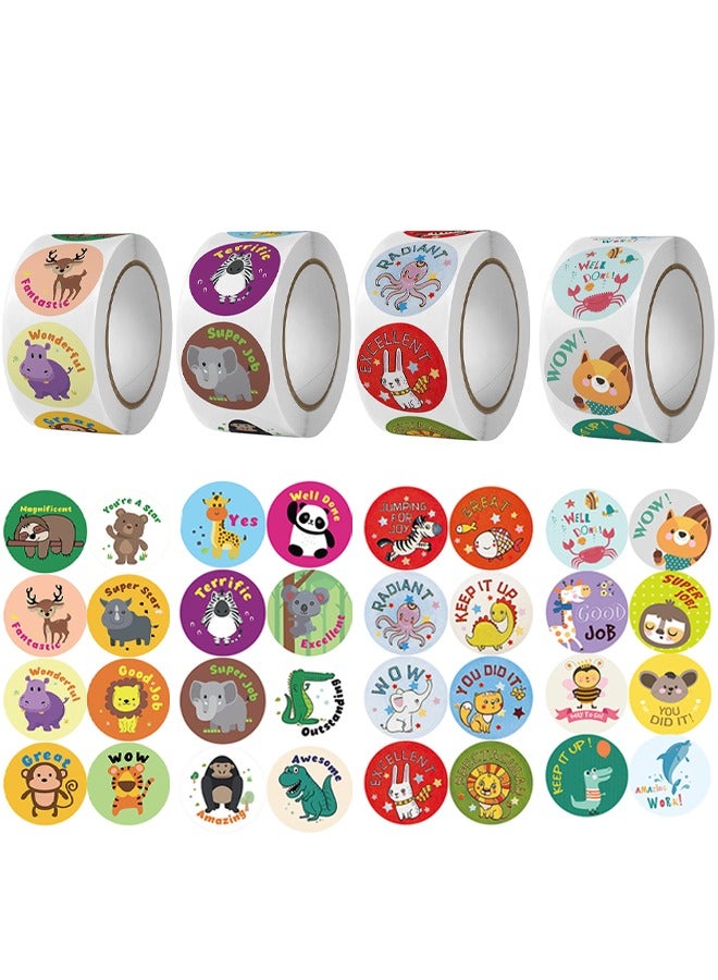 2000PCS reward stickers, teacher reward stickers school stickers 4 roll motivational stickers in 24 designs for children students teachers classroom - Image 1