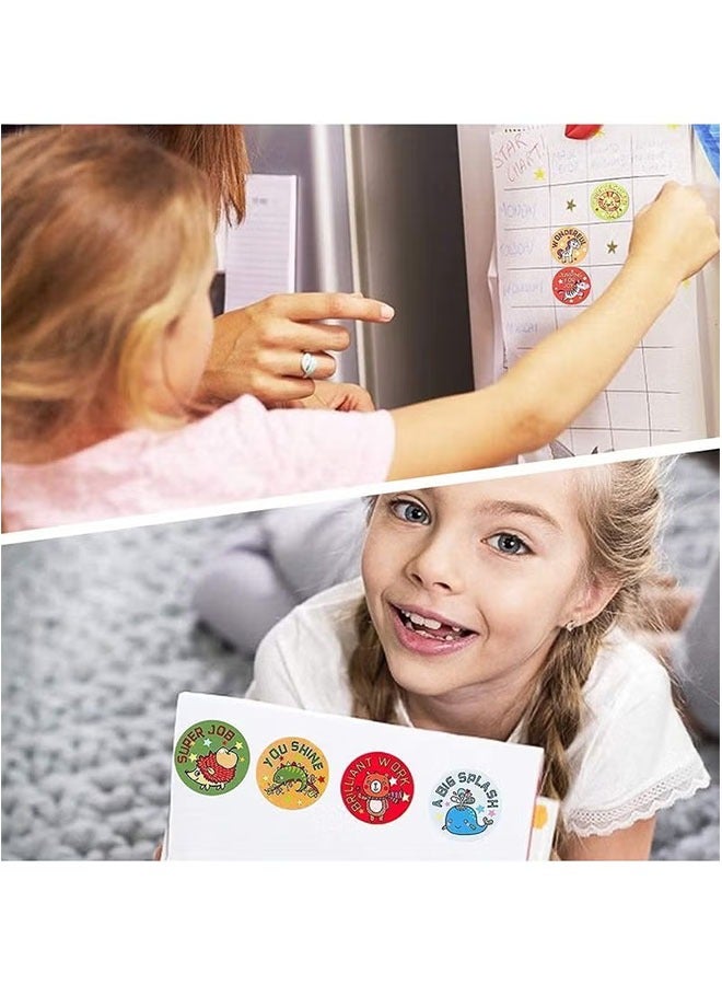 2000PCS reward stickers, teacher reward stickers school stickers 4 roll motivational stickers in 24 designs for children students teachers classroom - Image 4
