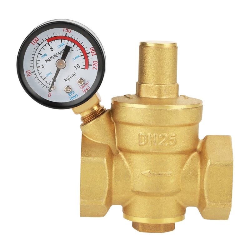 LiebeWH Water Pressure Regulator 1 inch DN25 Brass Pressure Reducing Valve Adjustable for RV and Household Water System - Image 2