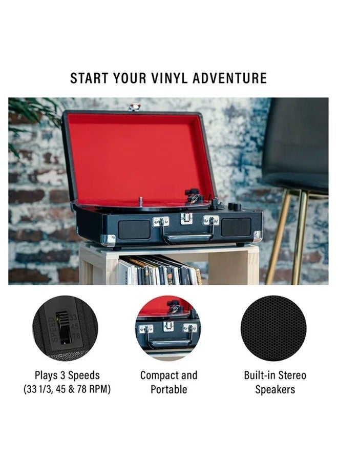 Crosley Black Music Player Portable Turntable Player with Speakers Vintage Phonograph Record Player 33/45/ - Image 3