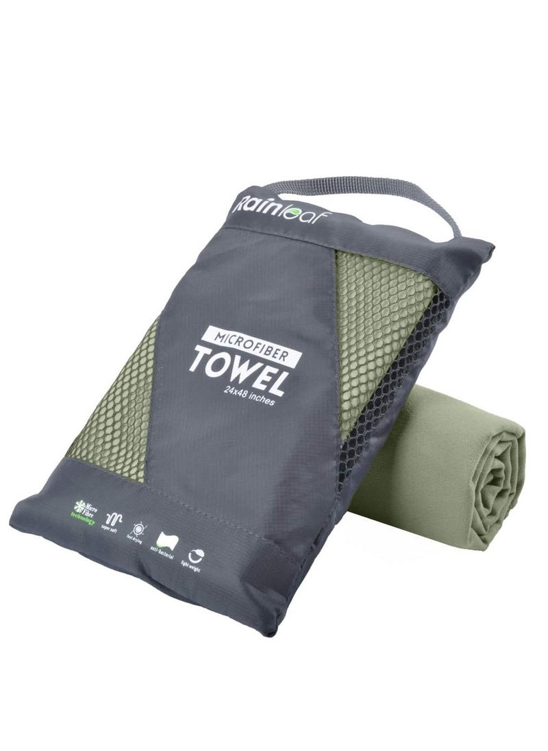 Rainleaf Rainleaf Microfiber Towel Perfect Travel & Gym & Camping Towel. Quick Dry - Super Absorbent - Ultra Compact - Lightweight. Suitable for Trip, Beach, Shower, Backpacking, Pool  - Image 1