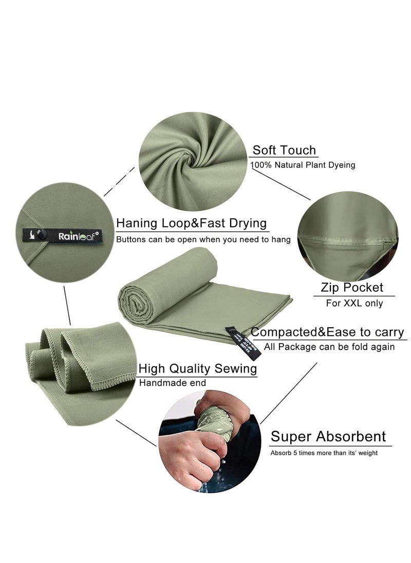 Rainleaf Rainleaf Microfiber Towel Perfect Travel & Gym & Camping Towel. Quick Dry - Super Absorbent - Ultra Compact - Lightweight. Suitable for Trip, Beach, Shower, Backpacking, Pool  - Image 5