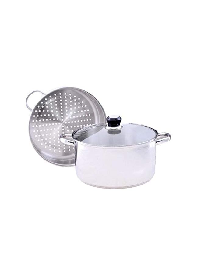 Wilson طقم قدر بخاري ستانلس ستيل مكون من طبقتين مقاس 20 سم JY-174/20 فضي - Image 5