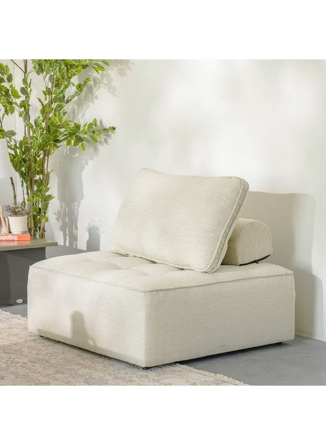 DANUBE HOME Delight Modular Sofa Single Seater odular Sofa I Accent Chair I Modern Design One Seat Sofas I Comfortable Living Room Seating Furniture For Home - Beige - Image 2