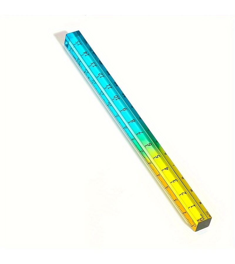 Transparent Gradient Square Ruler 15cm 5 Colors Random Geometry Drawing Tool - Image 2
