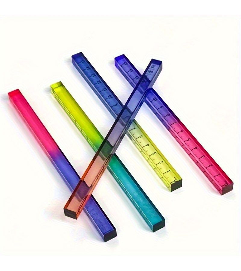 Transparent Gradient Square Ruler 15cm 5 Colors Random Geometry Drawing Tool - Image 5