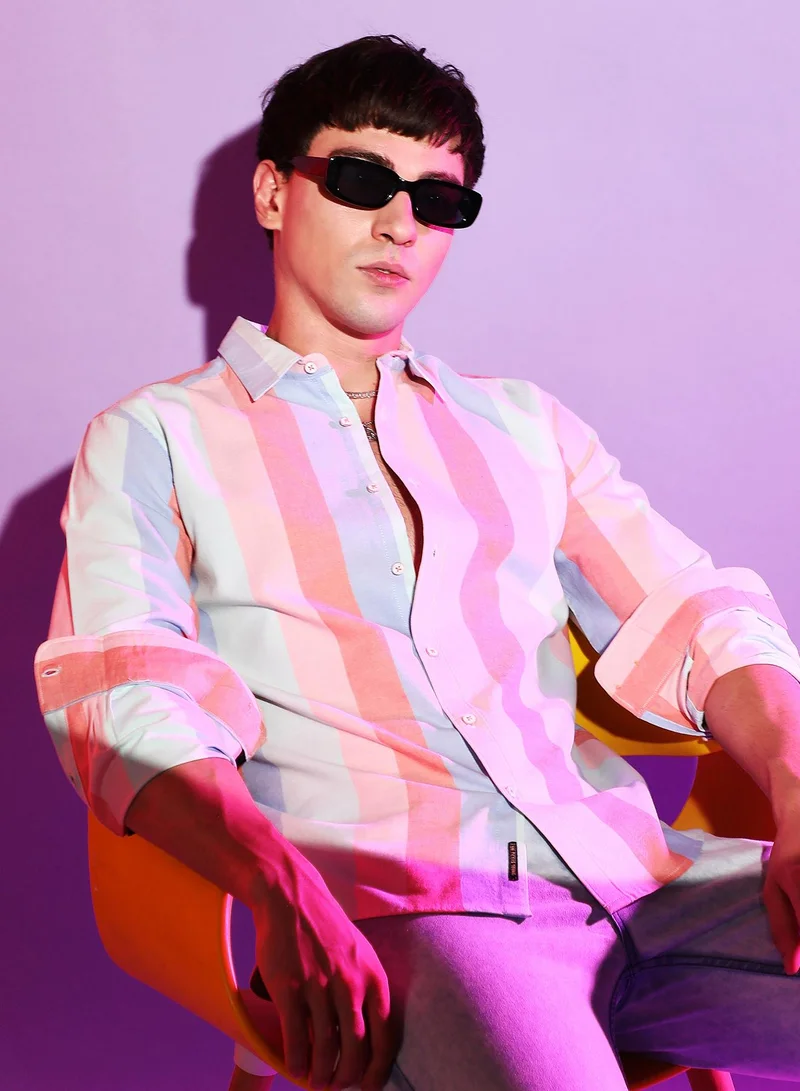 CAHOOT  Men's Multicolour Roman Striped Shirt for Men | Best Price UAE