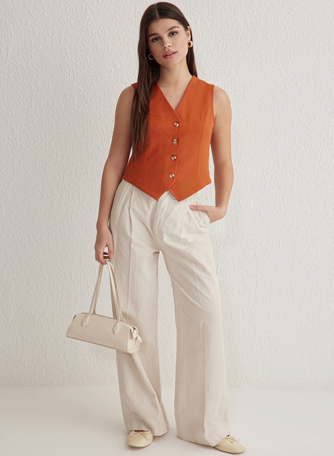 trendyol Tile Premium Regular Mold Crop Woven Vest - Image 1