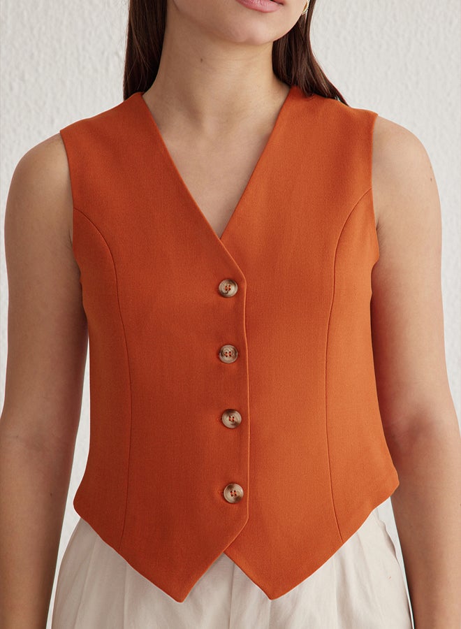 trendyol Tile Premium Regular Mold Crop Woven Vest - Image 3