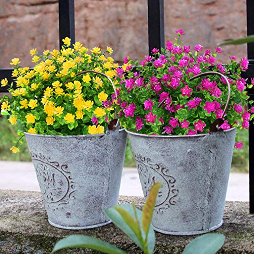 ArtBloom 24 Bundles Outdoor Artificial Flowers UV Resistant Fake Boxwood Plants, Faux Greenery for Indoor Outside Hanging Plants Garden Porch Window Box Home Wedding Farmhouse Décor (Magenta) - Image 2