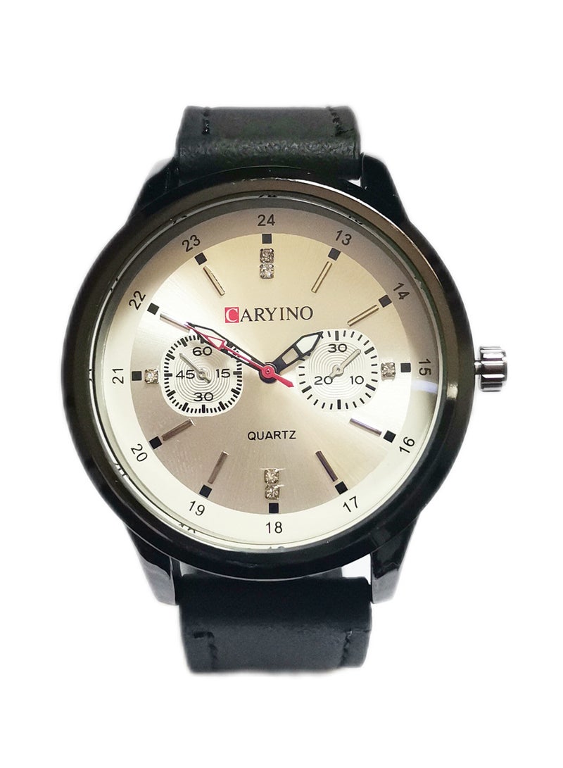 CARYINO Men's Watch with Set of High-end Leather Bracelets  - Image 3