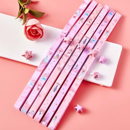 Hvogvok Origami Paper Stars, Colorful Handcraft Origami Lucky Star Paper DIY Paper Arts Creativity Hand Art Crafts (Cherry Blossom Girl(540) sheets) - Image 4