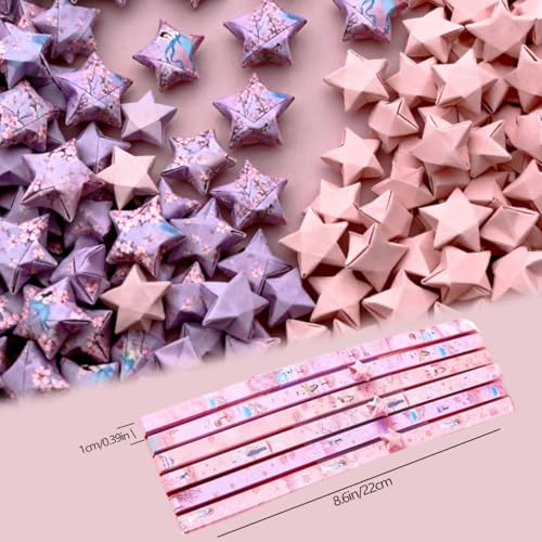 Hvogvok Origami Paper Stars, Colorful Handcraft Origami Lucky Star Paper DIY Paper Arts Creativity Hand Art Crafts (Cherry Blossom Girl(540) sheets) - Image 2