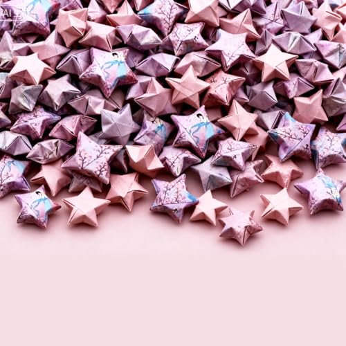 Hvogvok Origami Paper Stars, Colorful Handcraft Origami Lucky Star Paper DIY Paper Arts Creativity Hand Art Crafts (Cherry Blossom Girl(540) sheets) - Image 3