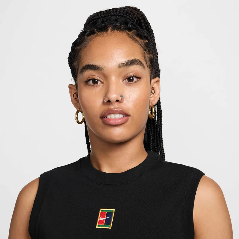 Nike Black Women's Court Heritage Cropped Tennis Tank Top for Women | Best Price UAE
