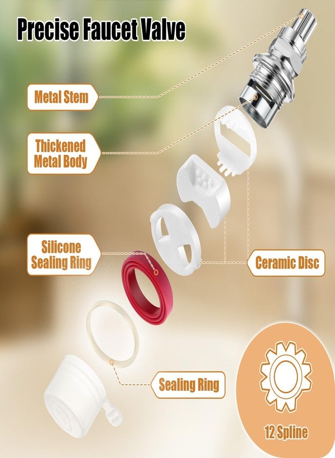 Enhon 2 Pack Ceramic Disc Cartridge Replacement for 910-9000, Compatible with Price Pfister Hot & Cold Ceramic Valve, For Use on Two Handle Lavatory Faucets, 12 Point Broach - Image 4