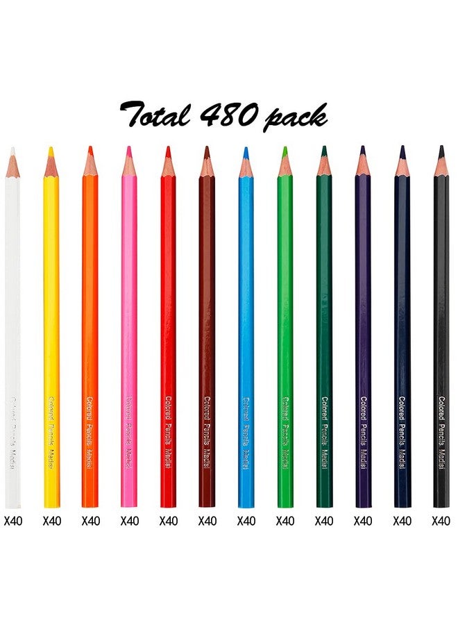 Madisi Colored Pencils Bulk - Pre-Sharpened - 12 Assorted Colors - 480 Bulk pack - Image 2