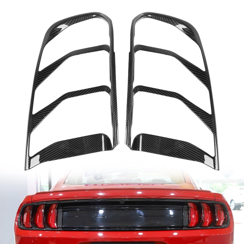 RTTCZ Carbon Fiber Tail Light Lamp Cover Guard Trim Frame Bezels Decoration Accessories for Ford Mustang 20182023
