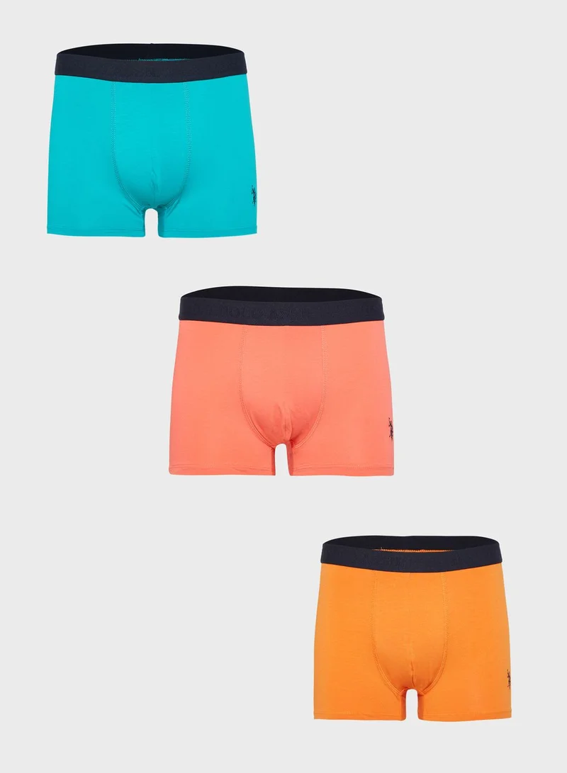 U.S. Polo Assn. 3 Pack Logo Print Trunks