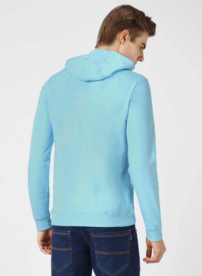 Urbano Fashion  Urbano Fashion Men's Light Blue Cotton Solid Hooded Neck Sweatshirt for Men | Best Price UAE