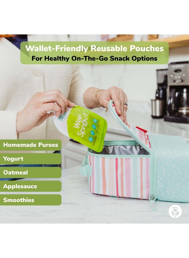 WeeSprout Double Zipper Reusable Food Pouches (Blue, 7 Fl Oz)  - Image 4