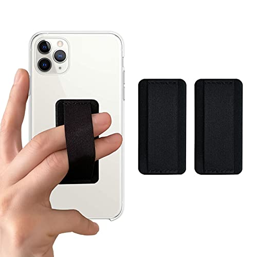 WUOJI Universal Phone Grip for iPhone Samsung and Most Smartphones- Phone Holder for Hand - Wireless Charging Compatible - Anti-Drop (Black) - Image 1