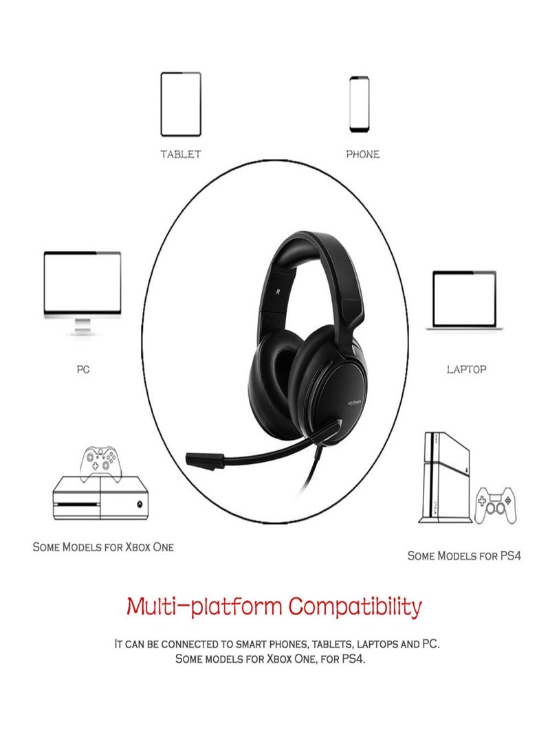 NUBWO N12 Gaming Headphones for PC Laptop with Mic Noise Cancelling 3.5mm AUX Volume Control Over-ear Headset Soft Comfortable Earmuff Adjustable Headband - Image 2