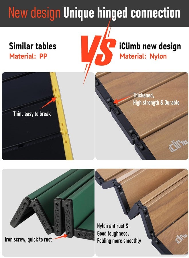 iClimb Ultralight Compact Camping Folding Table with Carry Bag (Green - S) - Image 4