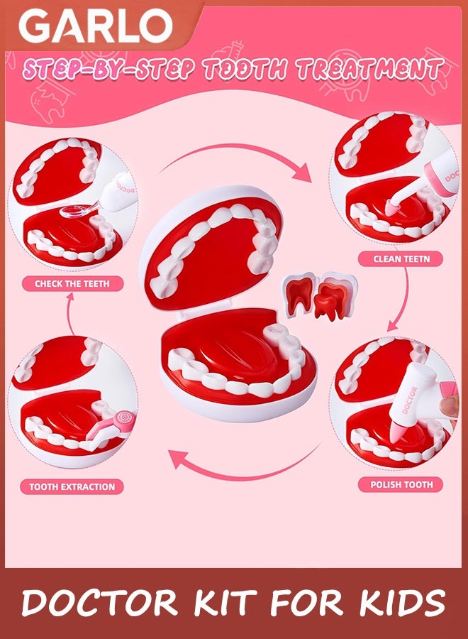 Garlo Doctor Kit for Kids,Dress Up Toys for 3-5 Year Old Girls Pretend Kids Toddlers Dentist Play Set with Doll Toy,Doctor Costume Toy Stethoscope for 2 3 4 5 6 Year Old Girls Boys Birthday Gifts - Image 3