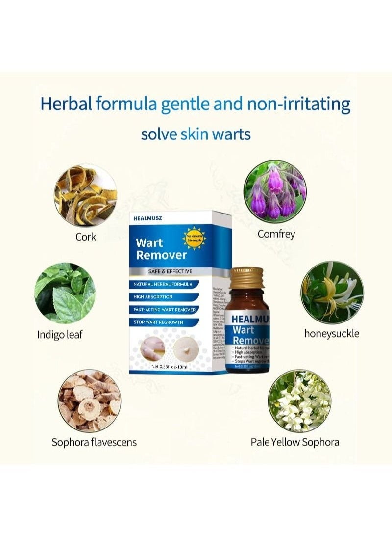 HEALMUSZ حل إزالة الثآليل والذرة بتركيبة حصرية، حل سائل لإزالة الثآليل، حل سريع المفعول لإزالة الذرة للثآليل الأخمصية، الذرة، الثآليل الشائعة والثآليل المسطحة - Image 3