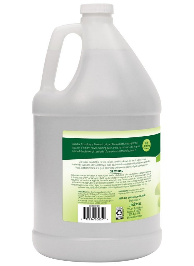 Biokleen - Bacout Enzyme Stain & Odor Remover 128 Ounces Destroys Stains & Odors Safely, For Pet Stains, Laundry, Diapers, Wine, Carpets, & More, Ecofriendly, Nontoxic - Image 1