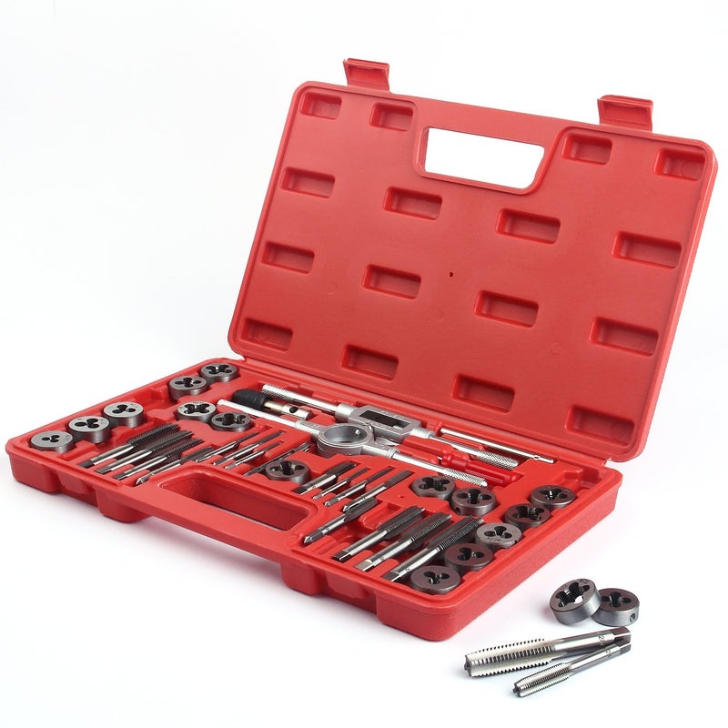 EFFICERE 40-Piece Premium Tap and Die Set, SAE Unified Screw Thread, Size #4 to 1/2â€ | Include UNC Coarse, UNF Fine and NPT Threads | Essential Threading Tool Kit with Complete Handles and Accessories - Image 5