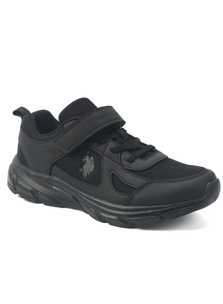 U.S. Polo Assn. Kids' Black Velcro Strap Sneakers – Comfy, Cushioned Sole for All-Day Play!