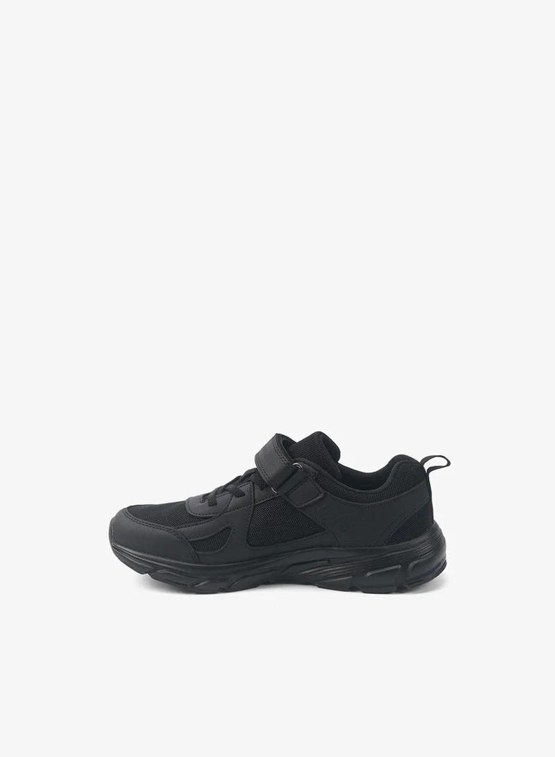 U.S. Polo Assn. black Kids' Black Velcro Strap Sneakers Shoes - Comfy, Cushioned Sole for All-Day Play!  | Best Price UAE