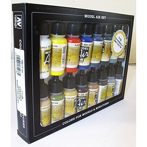 Vallejo Basic Colors: Acrylic 16 Airbrush Paint Set for Model & Hobby 71178, Black, 0.57 Fl Oz (Pack of 16) - Image 3