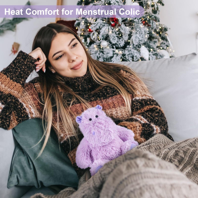 SuzziPals Warmable Hippo Stuffed Animals, Microwavable Stuffed Animal Heating Pads for Period & Stress Relief, Heatable & Coolable Hippopotamus Plush Toy, Cute Plushies Gifts for Kids & Women - Image 4
