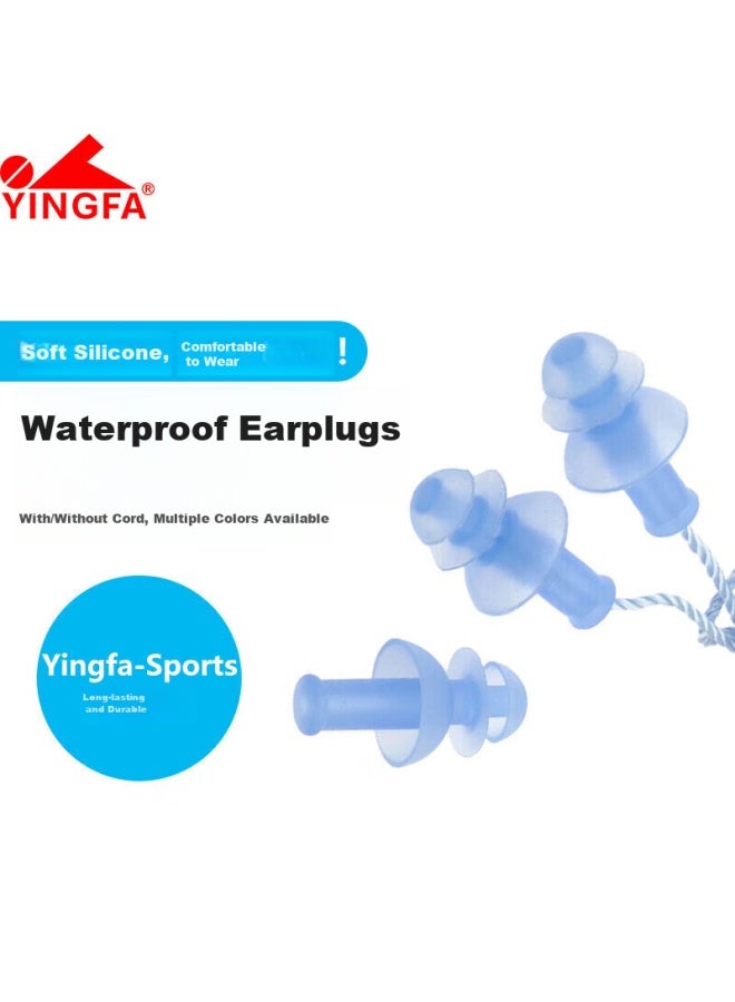 Yingfa Swimming Earplugs, Silicone Swim Ear Rope Spiral Earplugs, Soft Comfortable Professional Swimming Equipment, Blue - Image 5